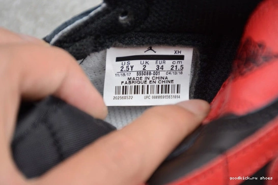 OG  Black Red Kid 001 Jordan Air 555088 001 1 Retro  Banned 555088 Kids High Bred 0301